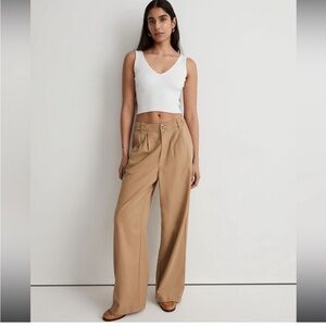NWT Madewell Harlow wide leg pants desert dune 8
